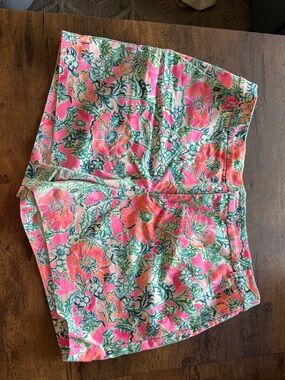 Lilly Pulitzer Pink Floral High-Waist Pull-On Shorts